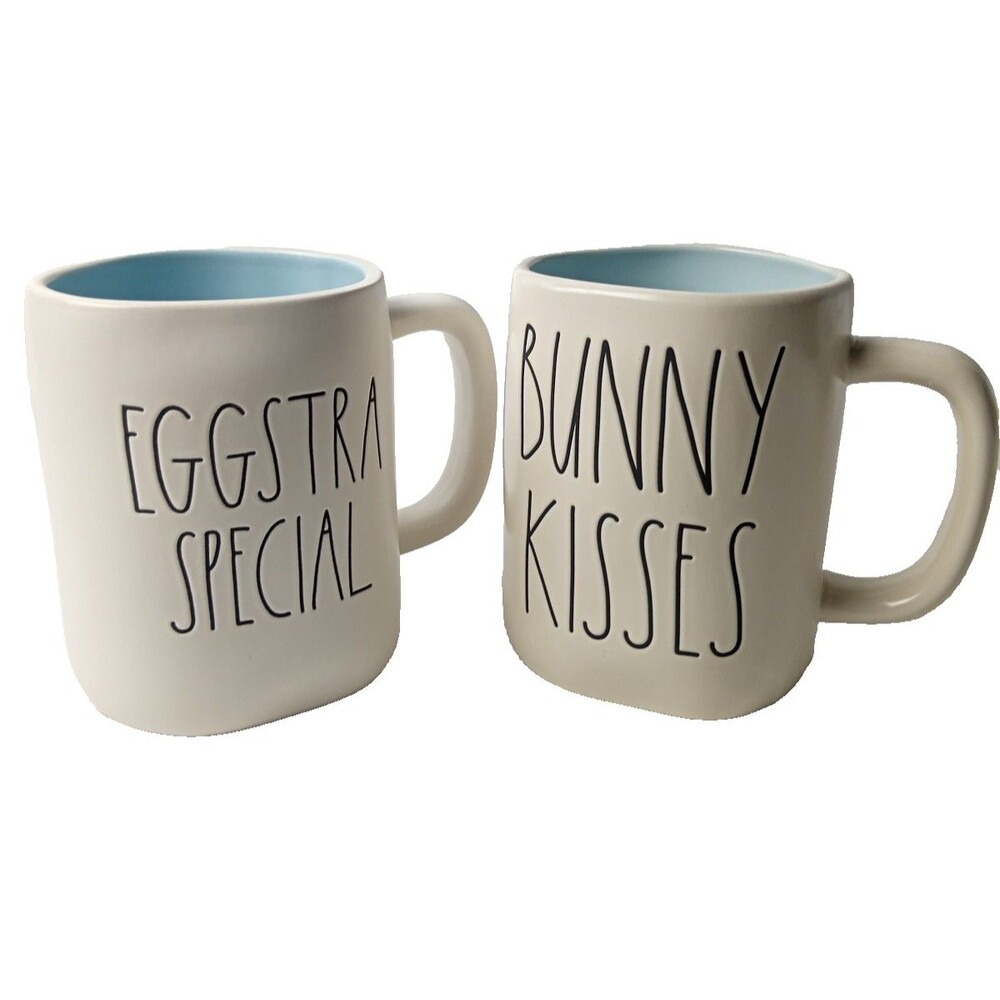 Rae Dunn Easter Mug Set Eggstra Special Bunny Kisses Blue Interior Artisan